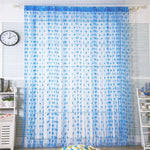 rideaux decoratifs coeurs translucides romantique barre couleurs rouge rose bleu violet blanc
