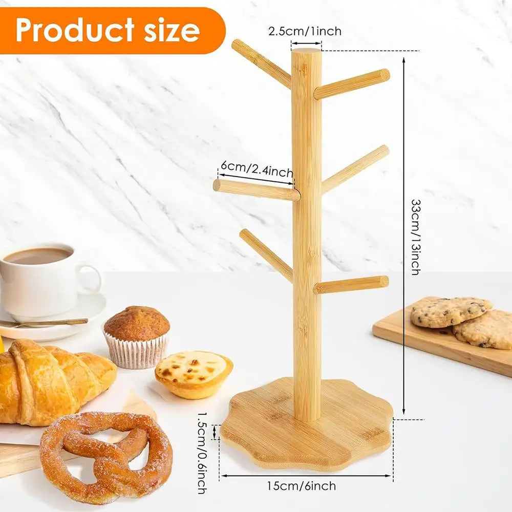 présentoir arbre bois rustique support cuisine réutilisable pretzels croissants muffins 33cm beige clair