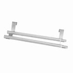 porte serviettes mural acier inoxydable argenté lisse clips moderne double barre autonome