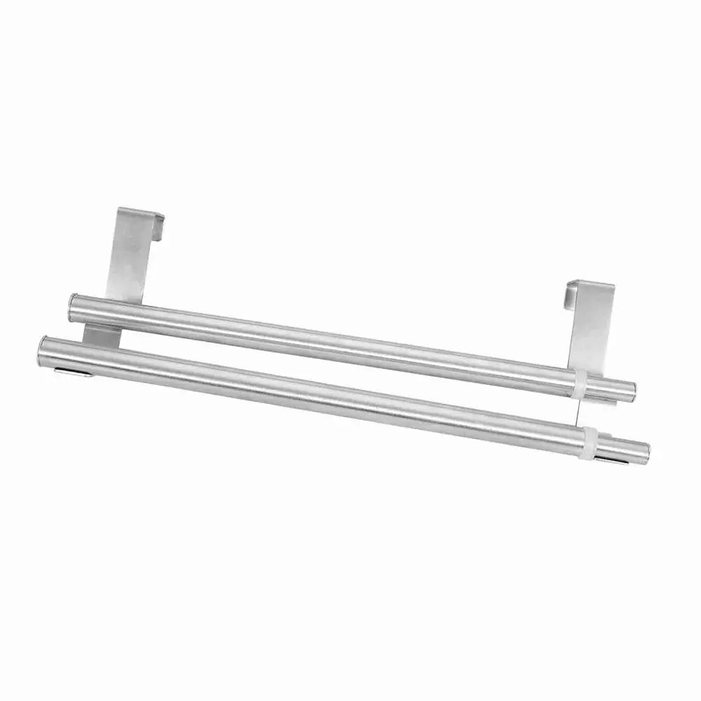 porte serviettes mural acier inoxydable argenté lisse clips moderne double barre autonome