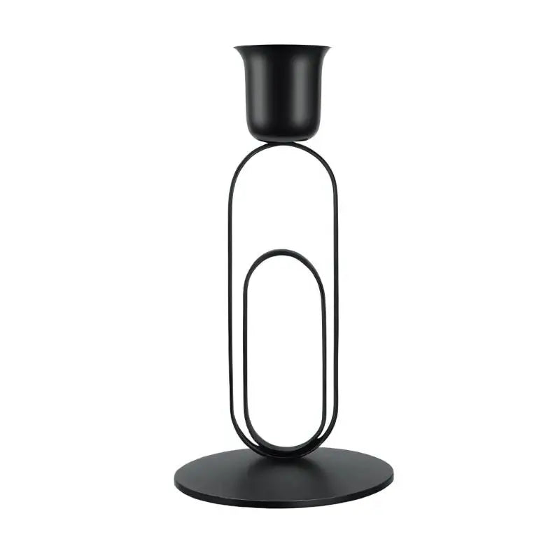 bougeoir contemporain géométrique noir or métal simple minimaliste decoration maison
