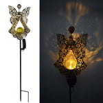 lumière solaire or artisanale étoiles motifs floraux oiseau jardin décoration extérieure