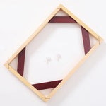 cadre photo bois rustique kit diy tableau beige triangles rouges