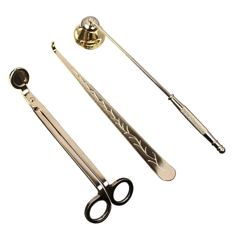 outils bougies couteau cloche extinction plateau moderne noir doré argenté lisses opaques