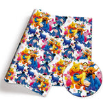 tissu imprimé dessins animés winnie ourson coton polyester 140x50cm bricolage enfants illustration colorée