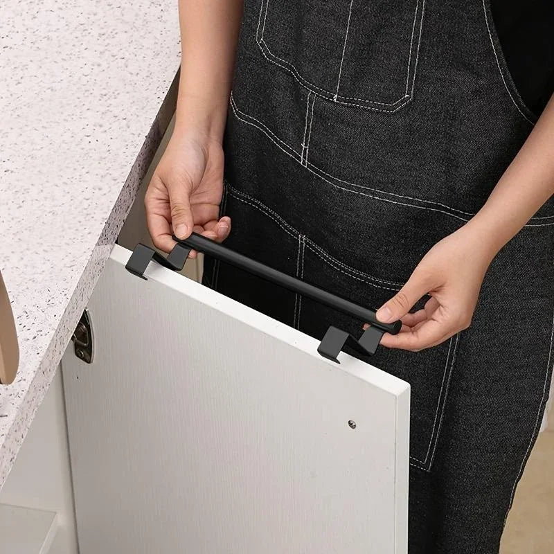 porte serviettes mural noir lisse moderne clips cuisine serviettes blanches salle bain sans perçage