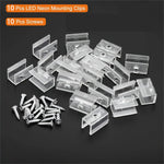 clips fixation ruban led transparent moderne 8x16mm 6x12mm vis pack 100pcs
