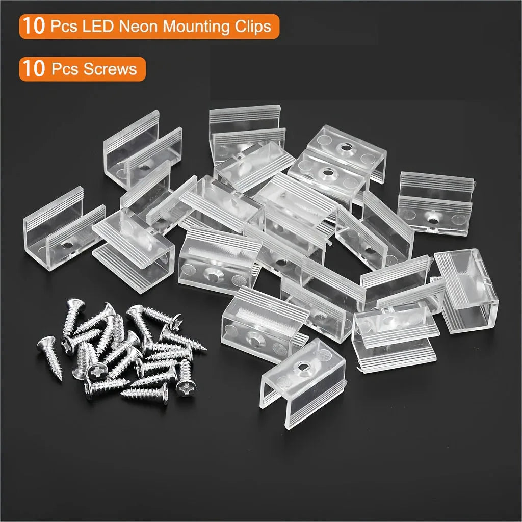 clips fixation ruban led transparent moderne 8x16mm 6x12mm vis pack 100pcs