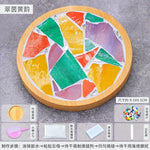 coasters mosaïque multicolores créatifs artisanal diy bambou transparents opaques