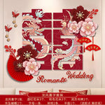 décoration mariage romantique dragon chinois fleurs cerisier papillons symboles traditionnels rouge rose blanc
