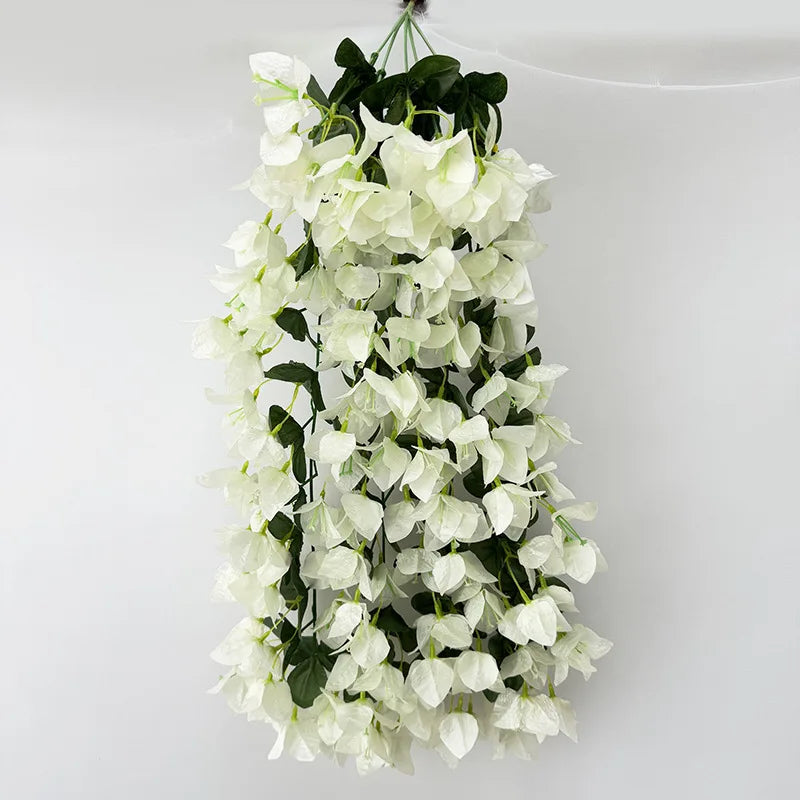 guirlande fleurs artificielles violet rose rouge blanc feuilles vertes modernes decoration intérieure 88cm