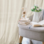 rideaux lin blanc cassé voile semi transparent boho tringle intégrée décoration intérieure neutre lumineuse