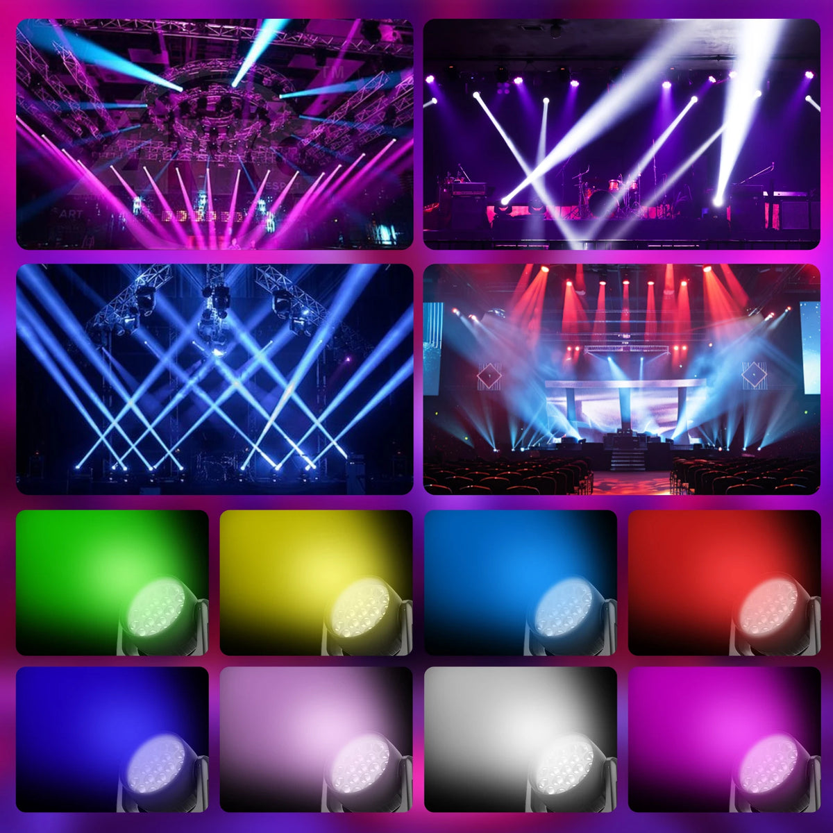 projecteur led moving head effet faisceau wash zoom dmx discothèque fête concert mariage