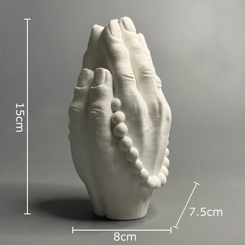 vase blanc moderne mains prière décoration sculptural chambre ornement statue erotique