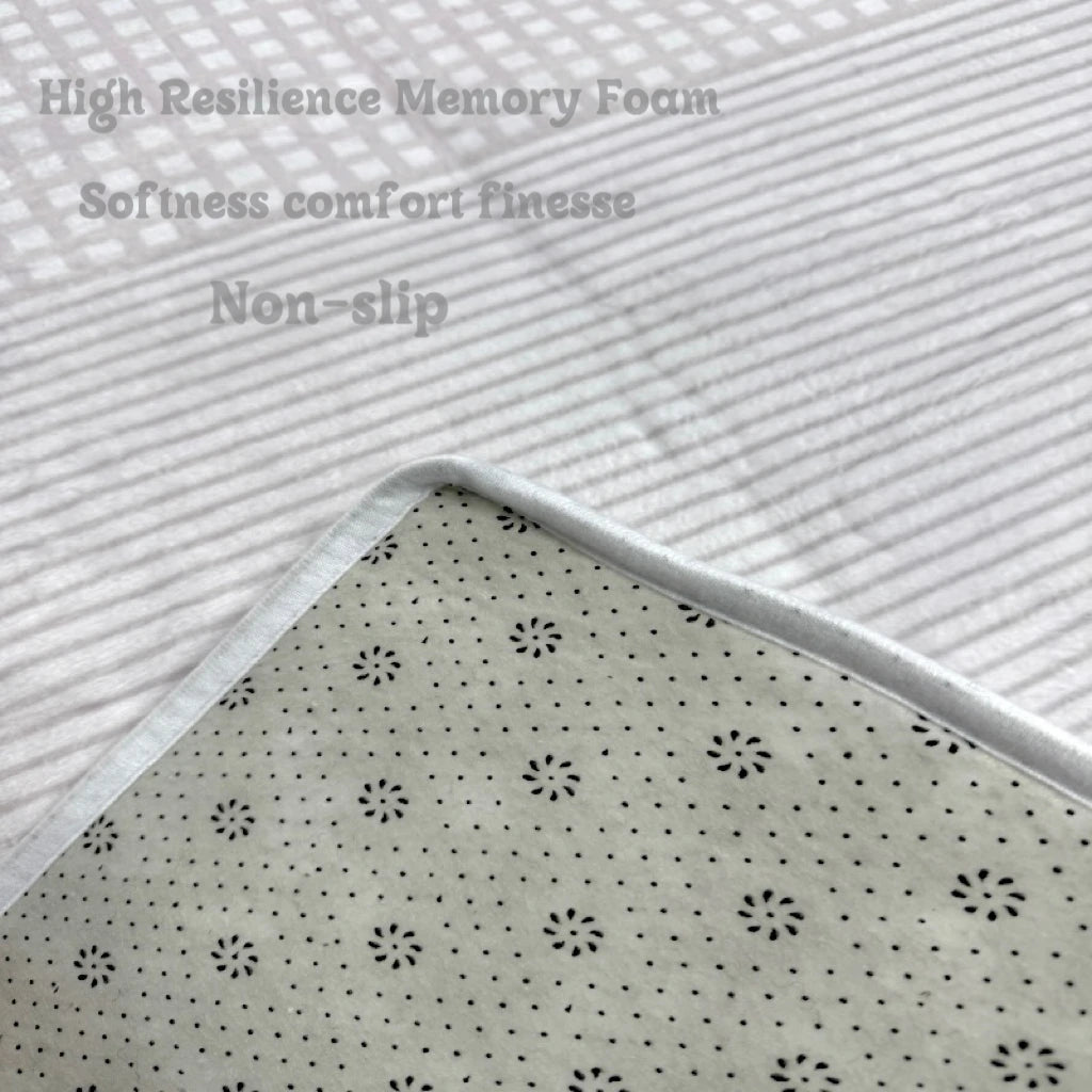 tapis bain vert feuilles moderne antidérapant rapide absorbant coton blanc gris