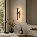 applique murale moderne noire cuir marron finition rectangulaire led fixée mur contemporain