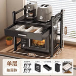 rangement cuisine tiroirs acier inoxydable gris noir moderne batteur cuillères couteaux toaster friteuse