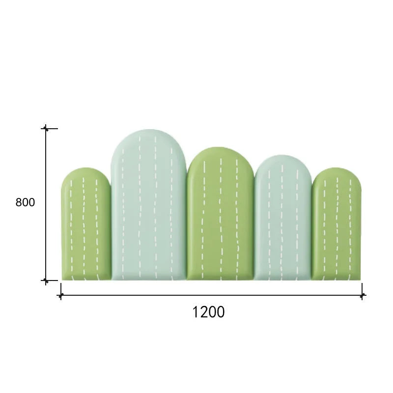 tête lit moderne motif feuilles verte gris chambre enfant décoration bois acajou ornemental intérieur