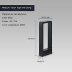 Lampe solaire moderne alliage d'aluminium led ip65 étanche noir minimaliste jardinextérieur