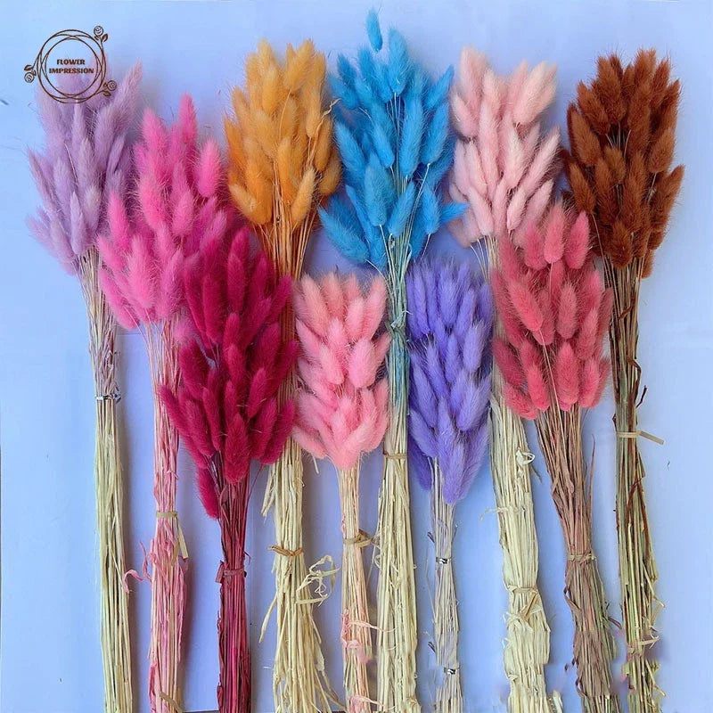 décoration intérieure boho bouquet artificiel plumes couleurs vives naturel anniversaire mariage transparent ruban