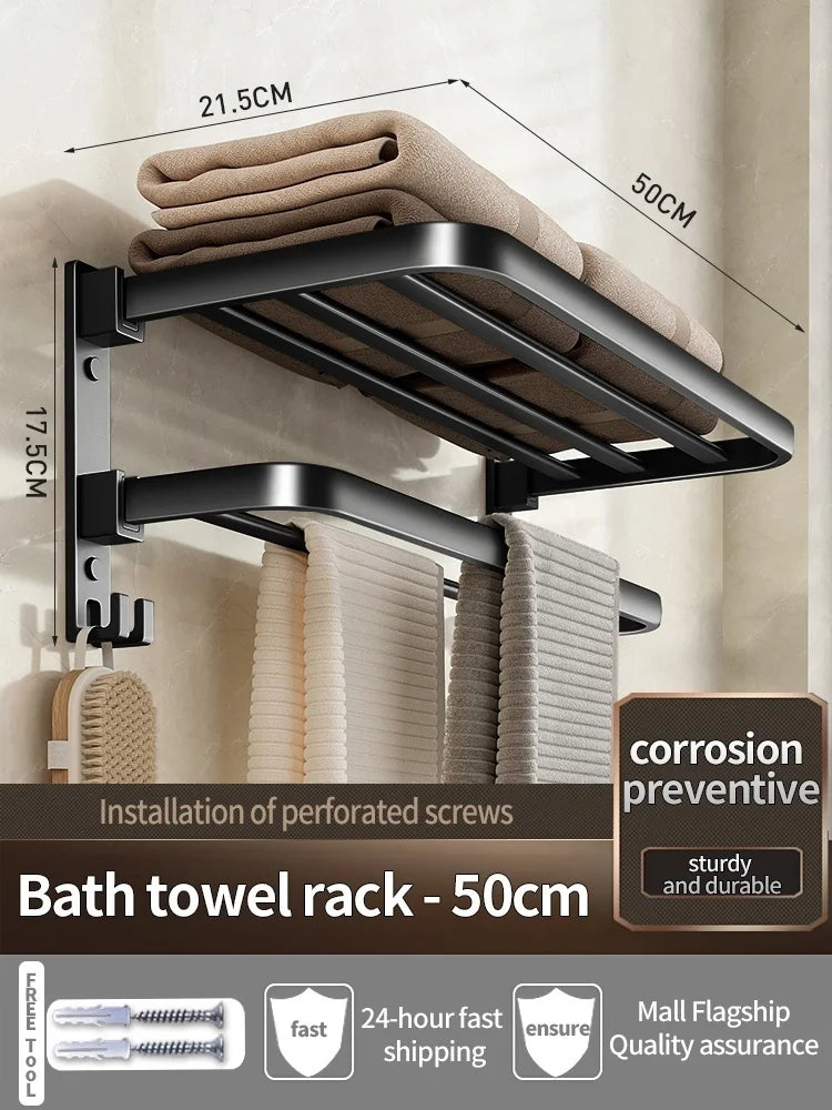 porte serviettes mural aluminium gris lisse moderne serviettes coton brosse dents fixations vis 21.5cm