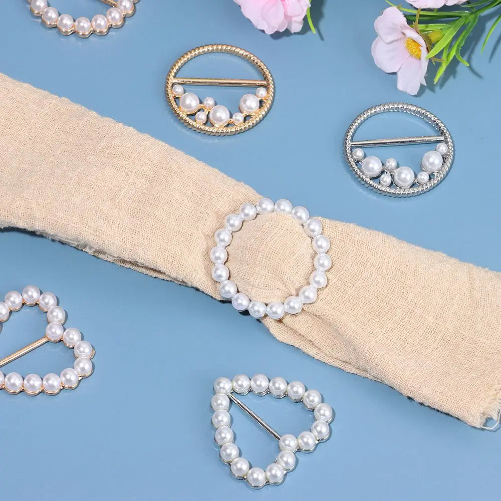 clips serviette or argent strass décoratifs élégants carré rond cœur étoile diverse formes