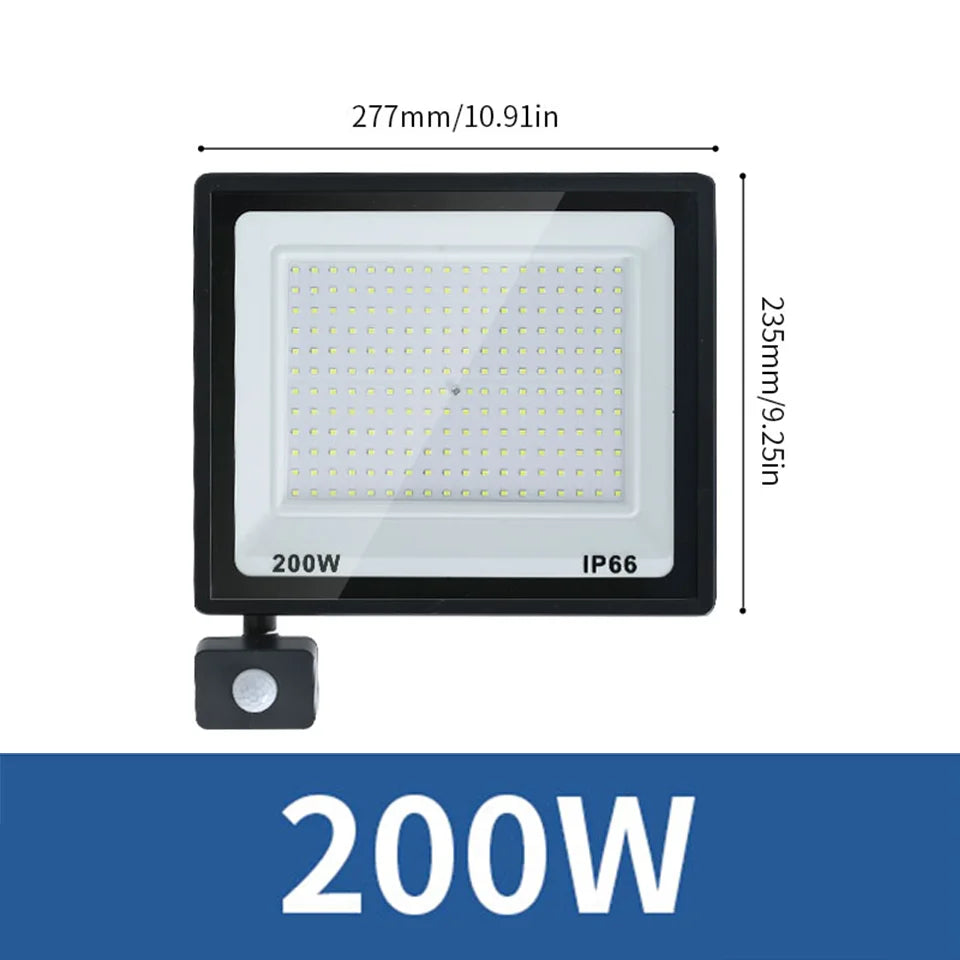 projecteur led extérieur noir capteur mouvement étanche aluminium mur jardin sécurité