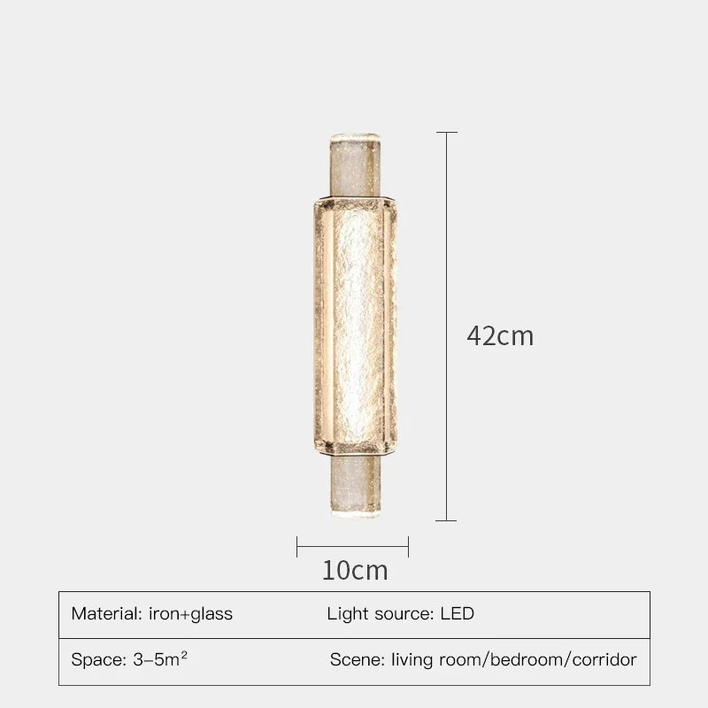 lampe murale moderne dorée transparente texture granulée couleurs réglable élégante chambre salon