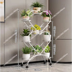présentoir fleurs moderne blanc doré géométrique 102cm hauteur 65cm largeur
