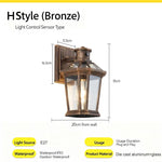 lampe murale extérieure hydrofuge bronze noir verre transparent classique fixations lumière led