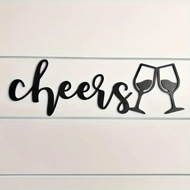 décoration murale moderne plaque noire cheers verres minimaliste chambre salon