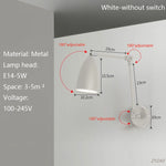 lampe murale articulée moderne argenté noir blanc réglable éclairage ambiance vis fixation chambre salon
