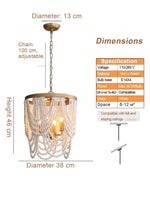 lampe suspendue bois blanc noire chaîne dorée classique vintage chambre cuisine salle manger