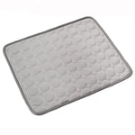 tapis refroidissement animal gris bleu clair texture points moderne confortable été chiens chats tapis