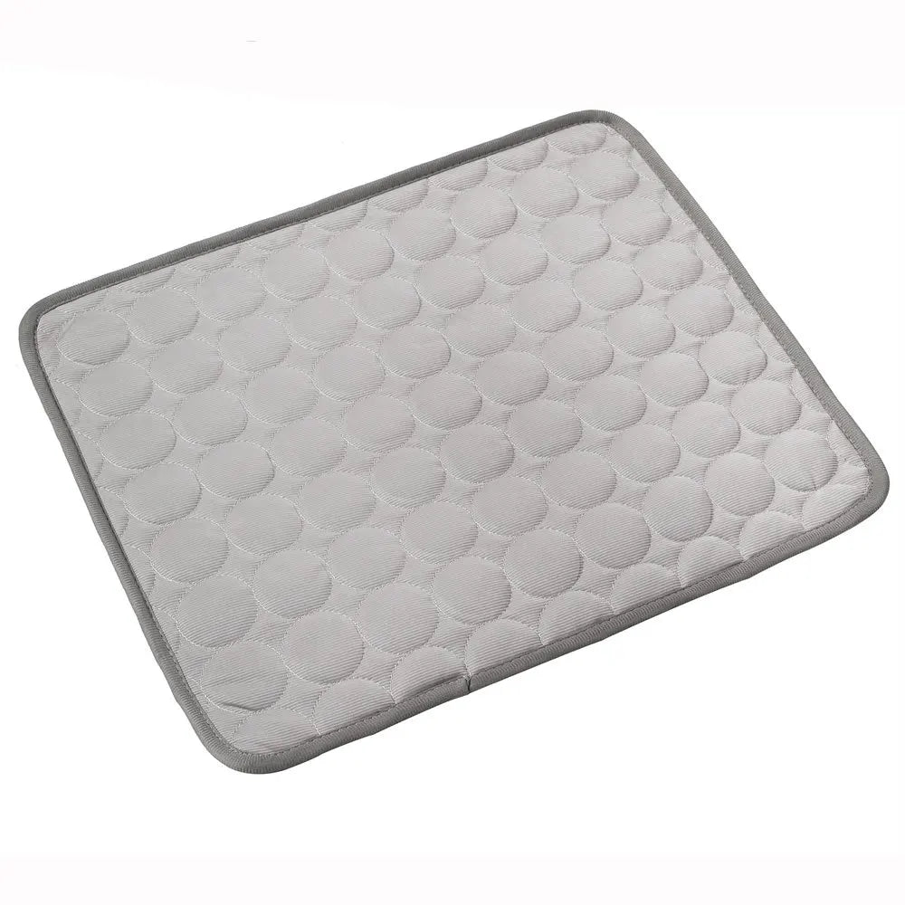 tapis refroidissement animal gris bleu clair texture points moderne confortable été chiens chats tapis