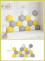 panneaux muraux hexagonaux 3d autocollants géométriques gris beige blanc décoration chambre enfant moderne