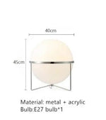 lampe sol moderne sphères translucides blanc câble électrique interrupteur tactile 16 20w led 10