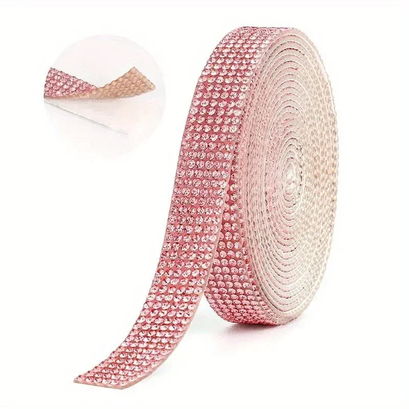 ruban strass décoratif adhésif vert noir violet blanc rose beige rouge classique 3d strass