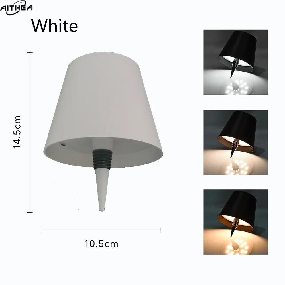 lampe table moderne rechargeable led tactile noir mat chambre coucher