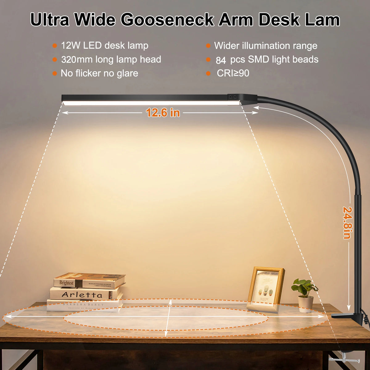 lampe led noir moderne 360 clip tactile 12v 12w adaptateurs us eu