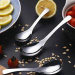 cuillères soupe cuillers inox argentées modernes 16cm 15cm 14cm lisses brillantes minimaliste