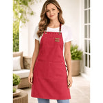 tablier toile polyester rose rouge noir classique poche avant élastique imperméable unicolore
