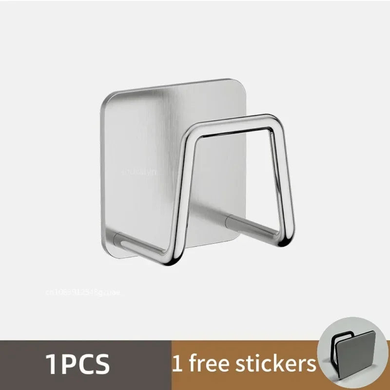 porte savon porte couverts porte sponges acier inoxydable adhésif moderne pratique rangement cuisine transparent