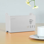 cache récepteur wifi gris rose moderne rayures horizontales clips latéraux minimaliste