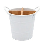 pot couverts moderne blanc noir poignées métalliques cuillères fourchettes spatules bambou