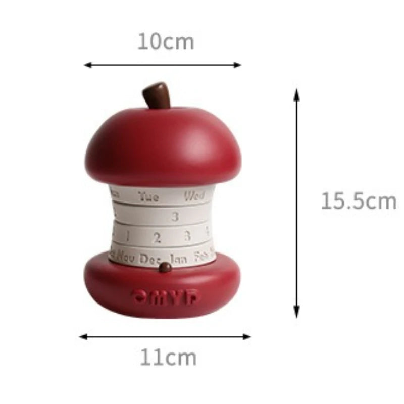 calendrier rotatif moderne rouge lisse opaque salon chambre adhesive mois jours