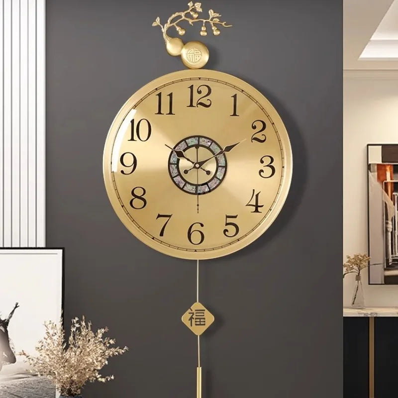 horloge murale moderne ornement floréal chambre salon chinois traditionnel aiguille métal