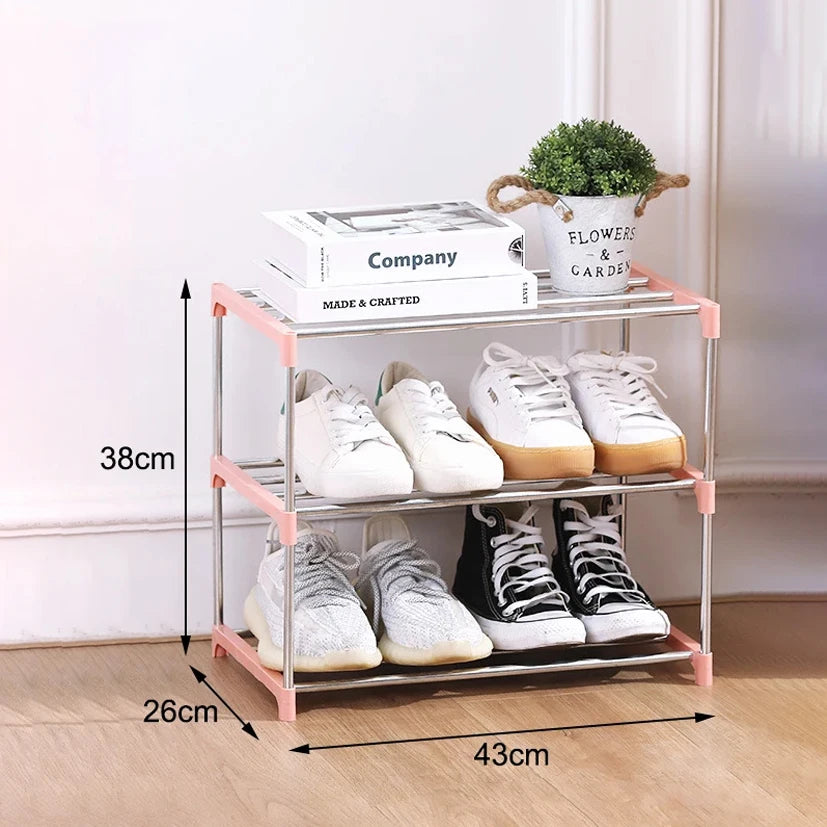 étagère chaussures empilable noir moderne rangement chaussures baskets bottes sacs pvc structure métallique panneaux