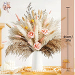 décoration boho bouquet fleurs séchées pampas roses artificielles anniversaire mariage
