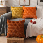 coussin carré orange citrouille automne décoration halloween zip invisible garnissage blanc polyester cotton
